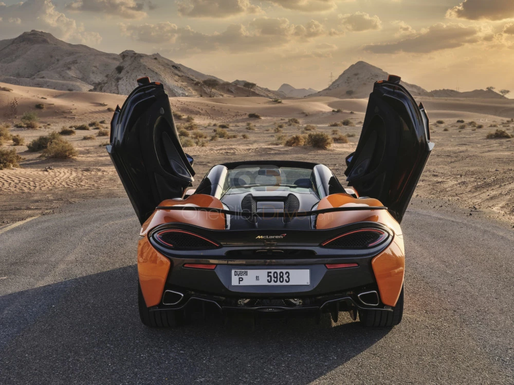 Orange McLaren 570S Spyder 2019 for rent in Abu Dhabi 4